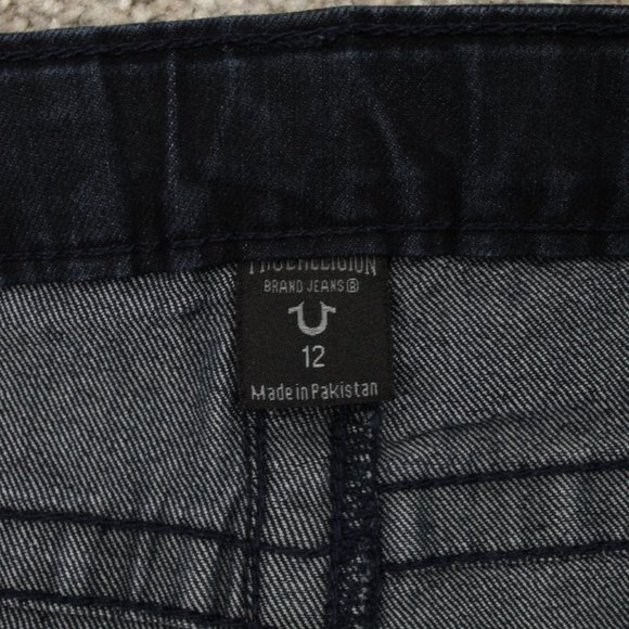 True Religion Geno Jeans Womens 12 Blue Relaxed Slim Cotton Stretch w/28" inseam - Picture 11 of 13